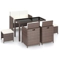 thumbnail image 2 of vidaXL Patio Dining Set 6 Piece Outdoor Dining Table and Chairs Poly Rattan, 2 of 6
