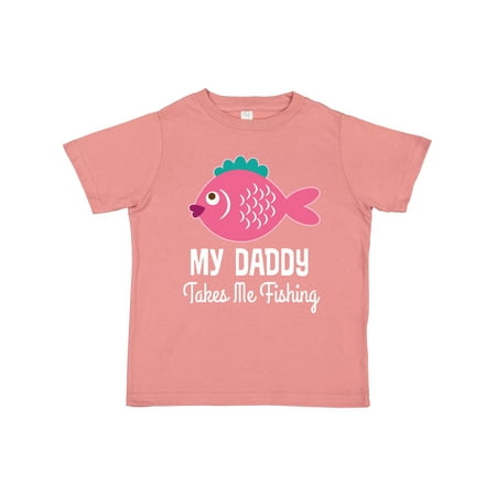 

Inktastic My Daddy Takes Me Fishing Girls Gift Toddler Toddler Girl T-Shirt