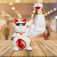 thumbnail image 3 of Estatuil de gato de , adorno coleccionable de músculos grandes, mostrador de , escultura creativa, estante de decoración, estantería, perfecl Brazo Gigante del Gato de la Suerte, 3 of 8