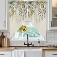 thumbnail image 6 of Eucalyptus Leaves Swag Valances for Windows, Kitchen Curtains 36 Inch Length 2 Panels Set, Green Summer Botanical Rustic Short Curtains for Small Windows Rod Pocket Cafe Curtains Drapes 28"x36", 6 of 8