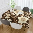 thumbnail image 2 of Yayeee Tablecloths for Rectangular Tables 54 x 54 inch Party Table Cover, Brown Floral, 2 of 6