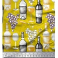 thumbnail image 1 of Soimoi Poly Georgette Fabric Grapes,Wine Glass & Bottle Decor Fabric Printed Yard 52 Inch Wide, 1 of 3