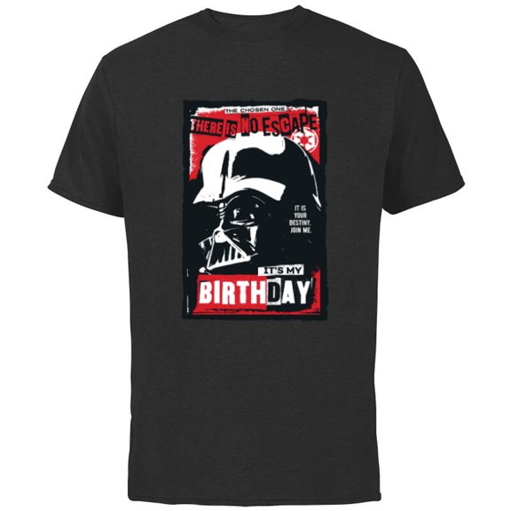Star Wars Darth Vader There is No Escape It’s My Birthday - Short Sleeve Cotton T-Shirt for Adults - Customized-Black