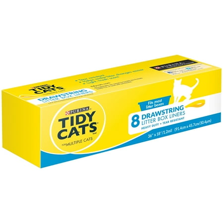 Purina Tidy Cats Drawstring Litter Box Liners for Multiple Cats 8 ct