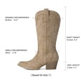 thumbnail image 2 of DREAM PAIRS Women's Western Cowboy Cowgirl Boots Square Toe Embroidery Mid Calf Booties, 2 of 8