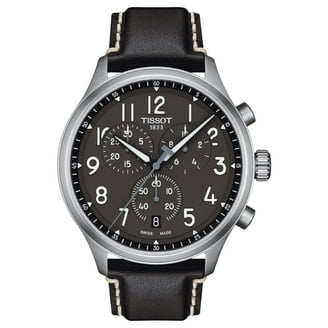 Tissot PRC 200 Chronograph Quartz Men's Watch, Black Dial, Silver