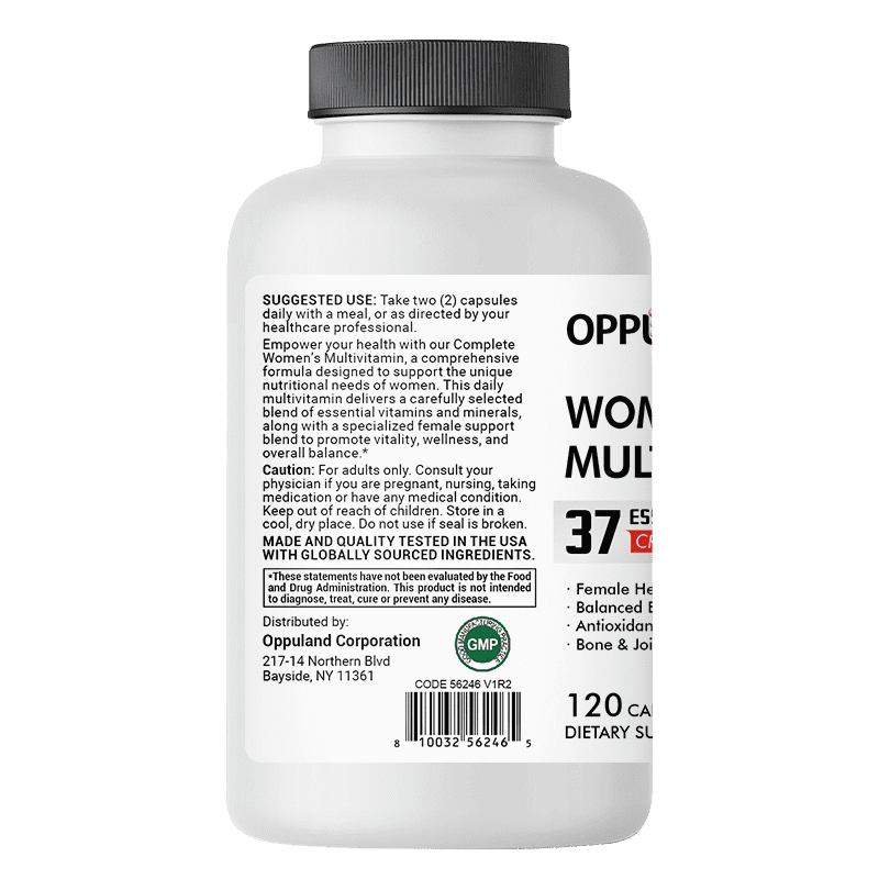 Oppuland Gold Women’s Daily Multivitamin – 120 Capsules – 37 Essential Nutrients with Antioxidants, Energy & Metabolism Support, Bone & Joint Health – Daily Multivitamin Supplement for Women