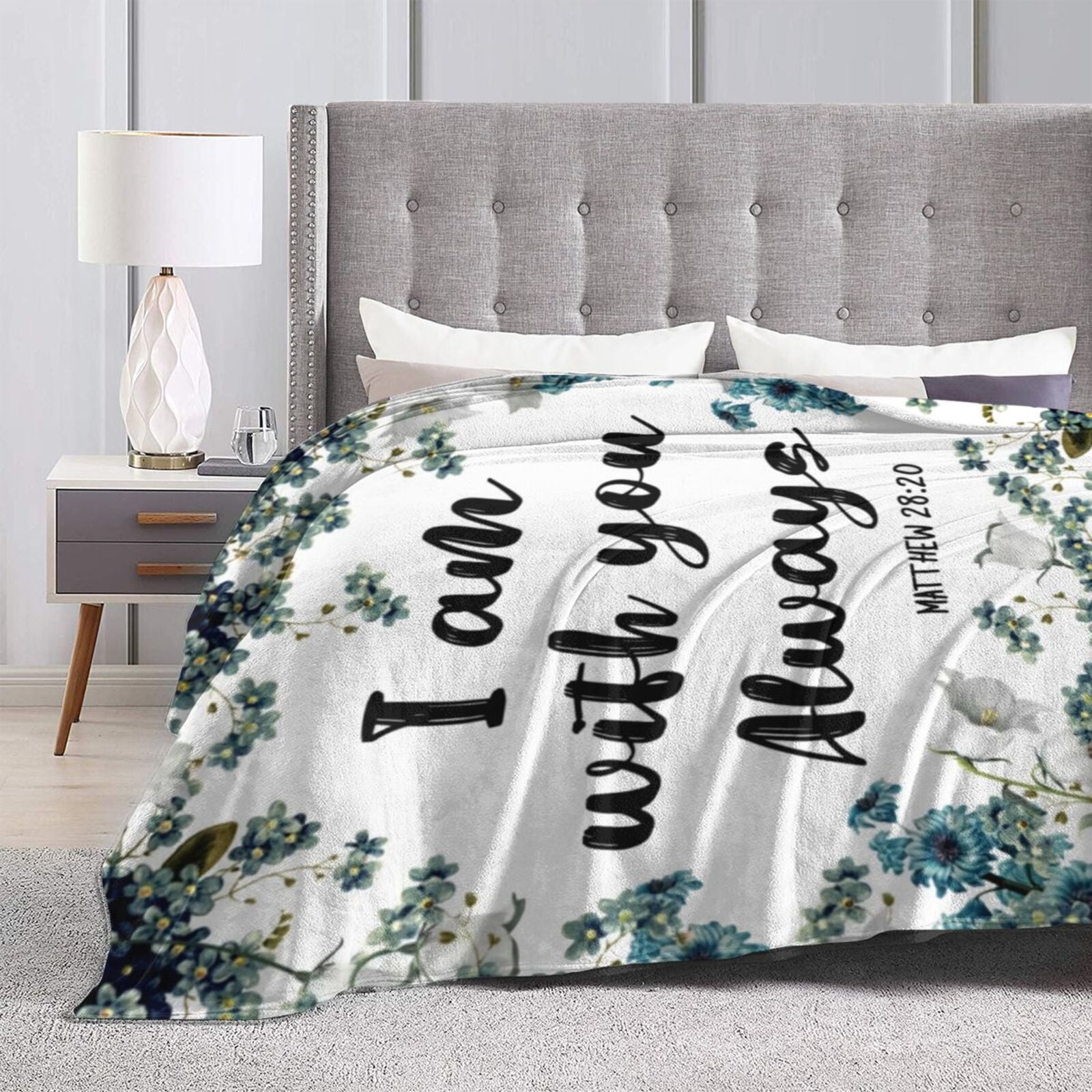 Wijzvio I Am With You Always Throw Blanket Soft Fuzzy Fleece Blanket For Couch Bed Living Room Decoration 50"X40"