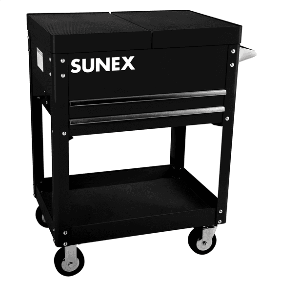 SUNEX Compact Slide Top Utility Cart, Black