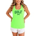 thumbnail image 3 of Golf Tank Top for Women and Teens Cute Trendy Coquette Bow Sleeveless Tee for Golfer Neon Green Tank Top XX-Large, 3 of 5