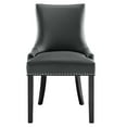 thumbnail image 6 of Side Dining Chair, Rivet Nailhead, Grey Gray, Vegan Leather, Kitchen Cafe Bistro Hospitality Restaurant, Modern Contemporary HB32919, 6 of 8