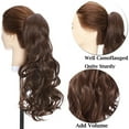 thumbnail image 6 of Benehair Clip In Ponytail Hair Extensions Fashion Claw on Long Cute Wavy Hair Piece 18" Claw Curly Natural Black mix Light Auburn, 6 of 13