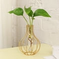 thumbnail image 4 of Metal Glass Flower Vases, Small Gold Desk Decor for Floral Arrangements, 6.3*4.7in, Elegant Centerpieces for Home Wedding Office, 2 Pack Ornaments, 4 of 6