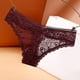 thumbnail image 2 of Gibobby Pantys para Mujer Bragas encaje sexy lujo ligeras para mujer Calzoncillos finos sin costuras cintura tentación hueca transparente（Vino， L), 2 of 4