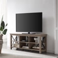 thumbnail image 2 of Henn&Hart 58" Antiqued Gray Oak/Metal TV Stand, 2 of 8