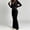 Black, variant on Josdec Women's Velour 2‑Piece Tracksuit Set, Zip‑Up Hooded Cropped Long Sleeve Tops and Elastic Waist Flared Pants, Casual Sport Outfit, S‑2XL