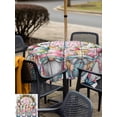thumbnail image 4 of Easter Gnomes Outdoor Tablecloth - 60x60 Inch Square Dining Table Cover, Pink Blue Eggs Spring Flowers Branches Wooden Waterproof Outdoor Table Cloth with Umbrella Hole & Zipper for Picnic/Patio, 4 of 7