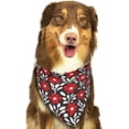 thumbnail image 6 of Disketp Red Floral Dog Bandanas 1PC Triangle Adjustable Puppy Bandana Bib Handkerchief for Large Medium Girl Dogs Pets Gift, 6 of 6