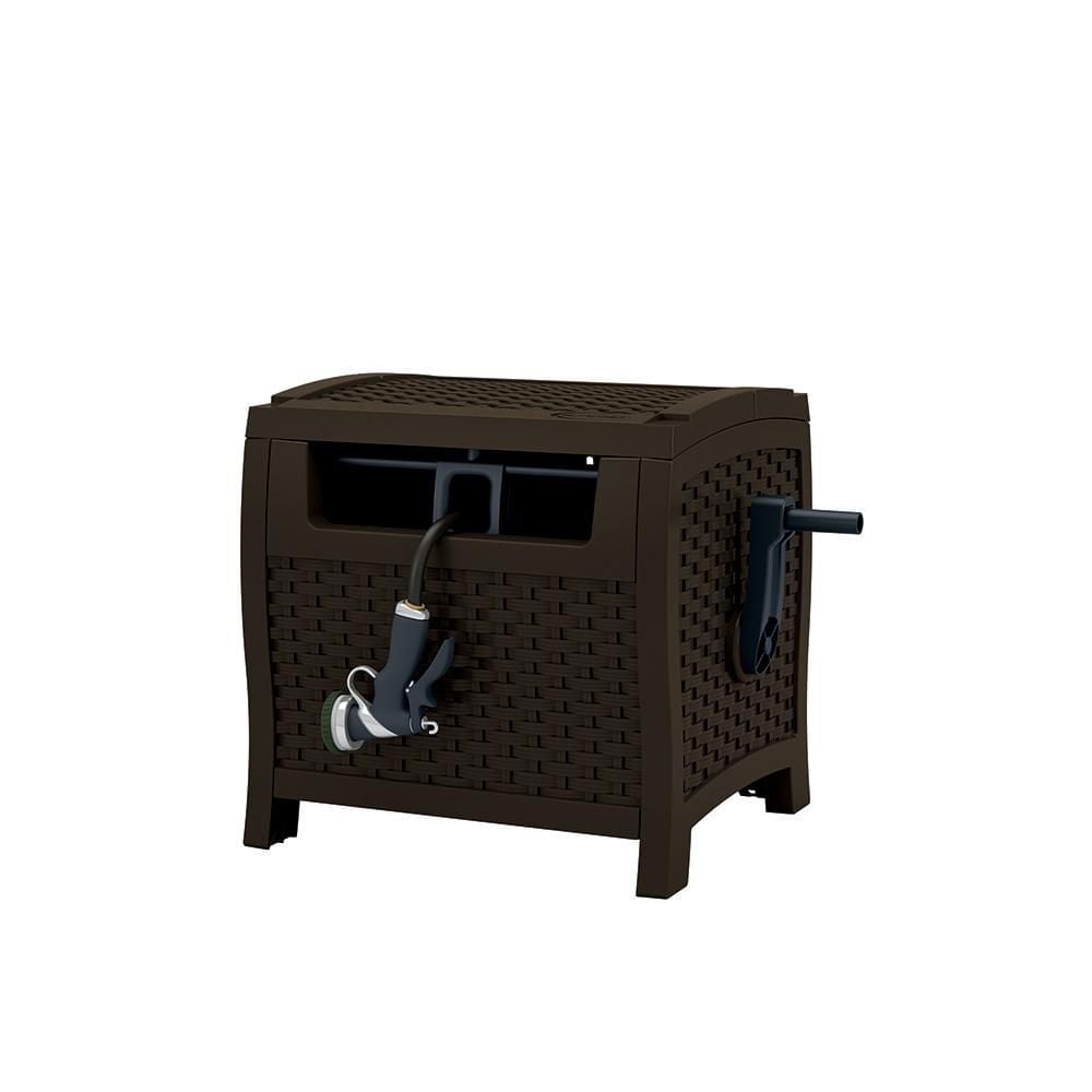 Enrouleur de tuyau manuel Suncast Slide Trak – Capacité de 175 pi, résine, couleur Java Suncast - Tuyau Slide Trak® Hideaway® de 175 pieds - Java