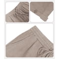 thumbnail image 5 of PUPIU Mens Cotton Shorts Summer Beach Shorts Elastic Waist Casual Stylish Light Khaki XL, 5 of 5