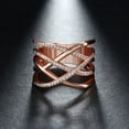 thumbnail image 2 of Infinity Ring for Women Crisscross Micro Pave Cz White Gold Plated Ginger Lyne Collection, 2 of 6