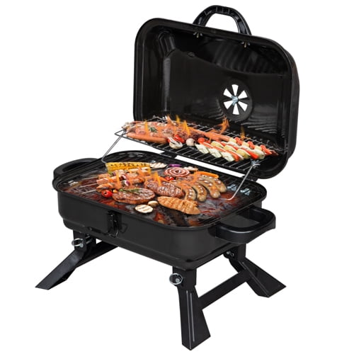 SalonMore Tabletop Charcoal Grill Folding Legs, Garden