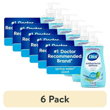 (6 pack) Dial Antibacterial Defense Spring Water Liquid Hand Soap, 11 fl oz