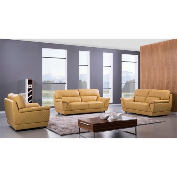 EK099 Yellow Color With Italian Leather Chair