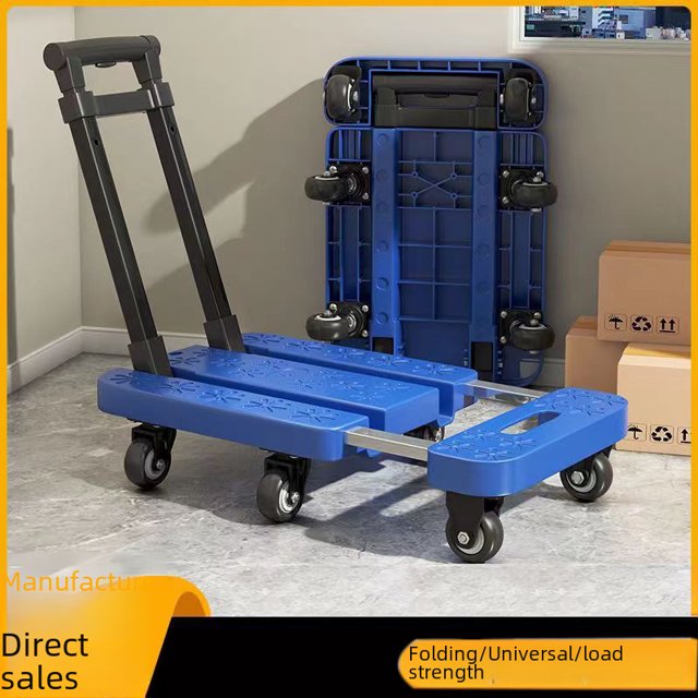 Chariot Pliant Rétractable à 6 Roues en Alliage d'Aluminium : Chariot à Bagages Portable et Multifonction pour Magasinage, Rangement et Voyage - Rouge avec Roues de Réservoir de 2,5 Pouces, Conception Universelle Légère pour Tous les Âges