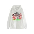 thumbnail image 1 of Sunloudy, chaqueta de calle para hombres y mujeres, manga larga, estilo gótico, calavera, hueso, patrón de letras, estampado, cremallera, Sudadera con capucha, abrigo Sunloudy moda, 1 of 3