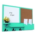 thumbnail image 1 of Message Center White Board & Cork Board Letter Holder with Coat Hooks & Mason Jar, 1 of 11