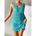thumbnail image 6 of Gdvsclr Womens Swimwear Cover Ups 2025 Summer Crochet Hollow Out Knit Bathing Suit Beach Dresses Blue S, 6 of 7