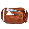 thumbnail image 3 of Bolsa cruzados de cuero PU suave de hombro para mujer con múltiples bolsillos (estilo 1 marrón) Ehuebsd Para Estrenar, 3 of 9