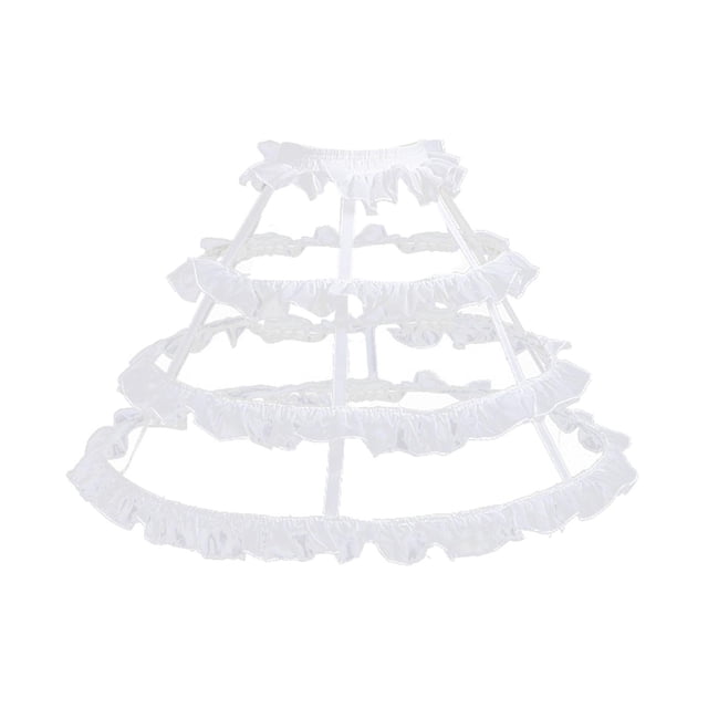Falda de 3 aros, enagua, accesorios para disfraces góticos, práctica, ligera y elástica. Blanco