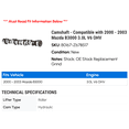 thumbnail image 2 of Camshaft - Compatible with 2000 - 2003 Mazda B3000 3.0L V6 OHV 2001 2002, 2 of 2