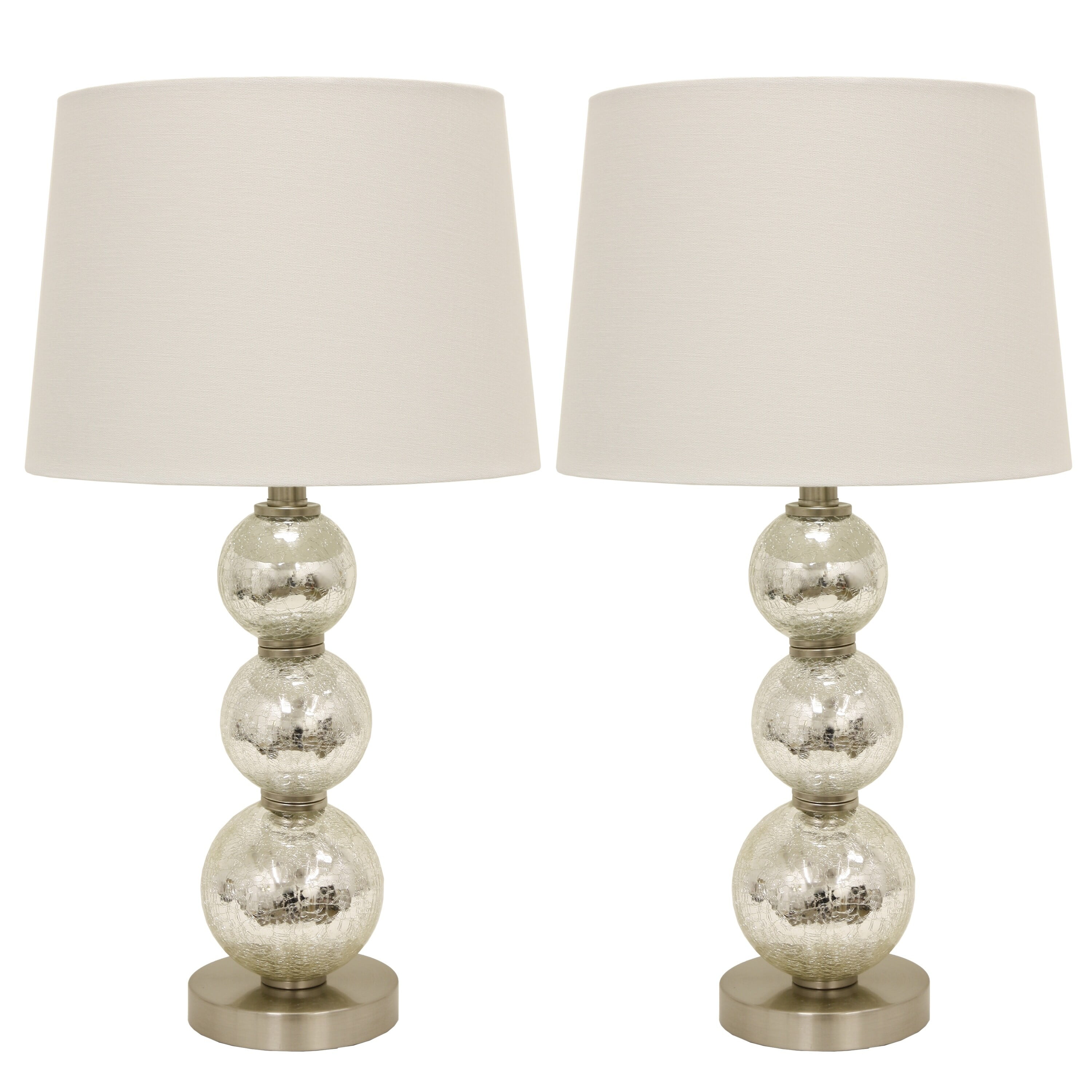 Décor Therapy Tri Tiered Glass Table Lamps Multiple Finishes Set Of 2