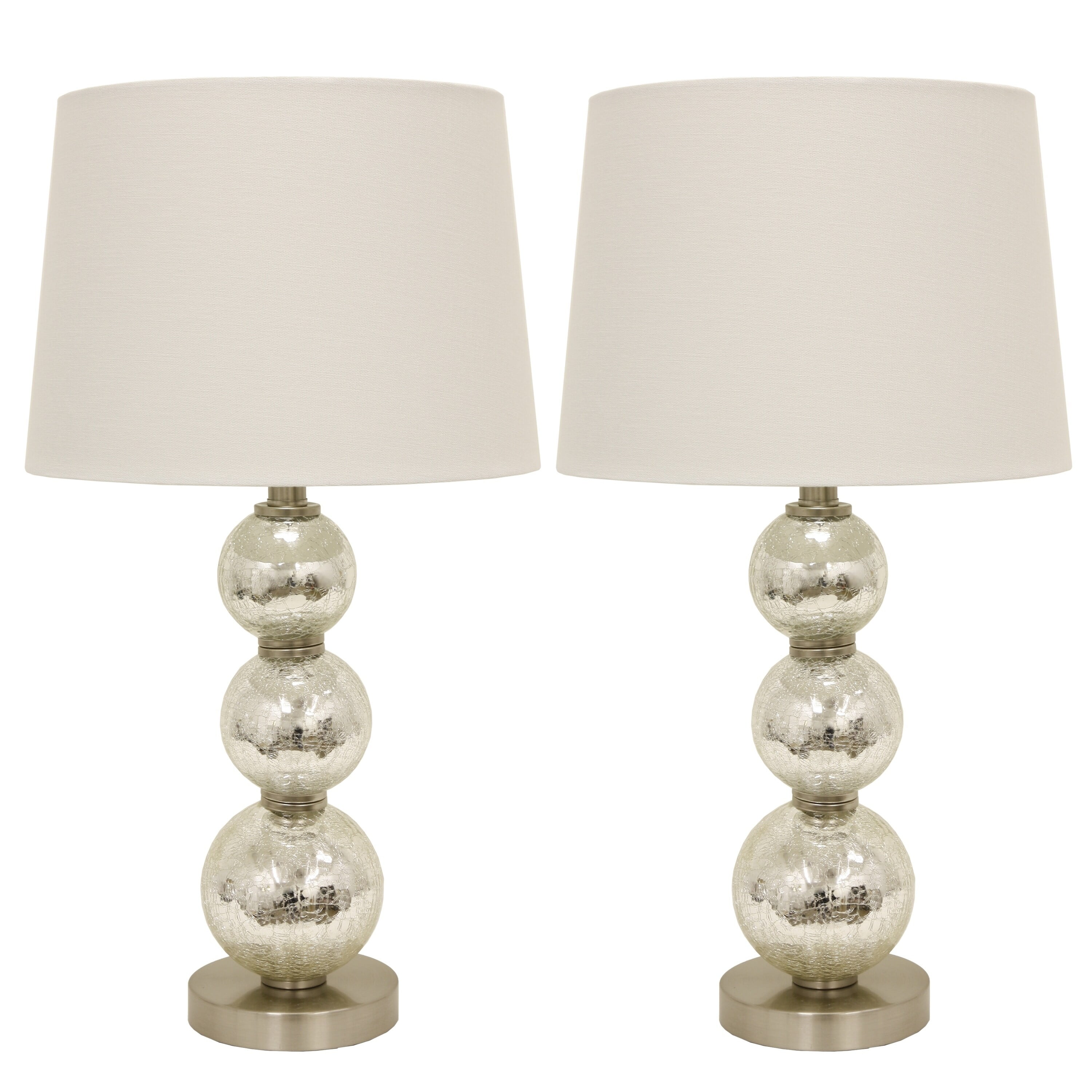 Décor Therapy TriTiered Glass Table Lamps, Multiple Finishes Set of 2
