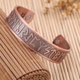 thumbnail image 3 of Brazalete Abierto Zulema 2xRunas Elástico Ancho Cobre Rosa, 3 of 8