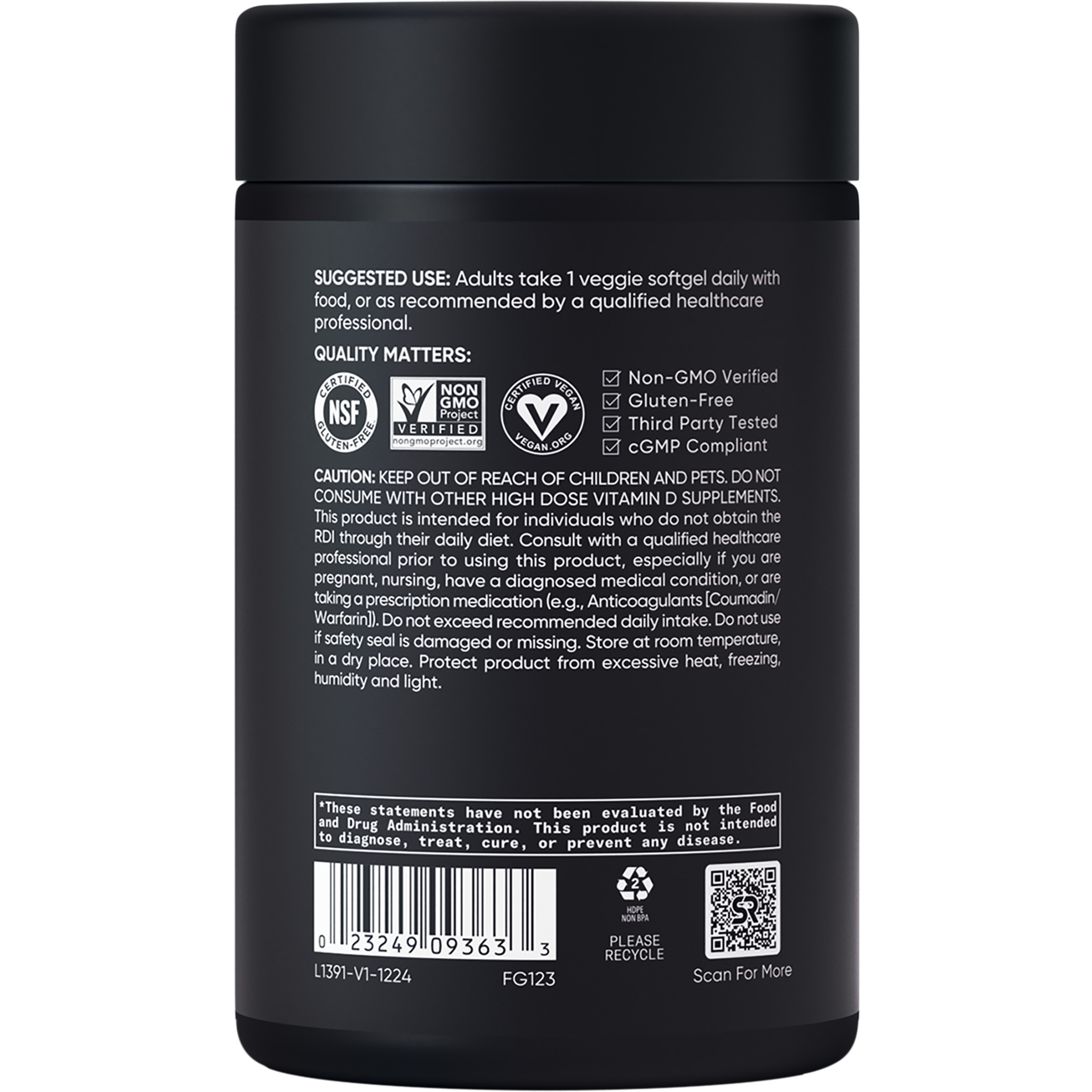 Sports Research Vitamin D3 + K2 Plant-Based Softgels photo 6