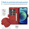 thumbnail image 6 of SaniMore for iPhone 14 Pro Max 6.7" 2022 Case, PU Leather Magnetic Flip Folio Shell with Card Holders RFID Blocking Kickstand Shockproof TPU Magnetic Closure Business Cover, Red, 6 of 10