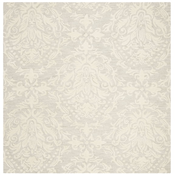 SAFAVIEH Blossom Kestrel Geometric Wool Area Rug, Sage/Ivory, 4' x 4' Square