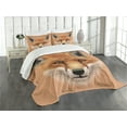 thumbnail image 3 of Ambesonne Fox Quilted Bedspread Set 3 Pcs, Fluffy Face Forest, Queen Size,, 3 of 5