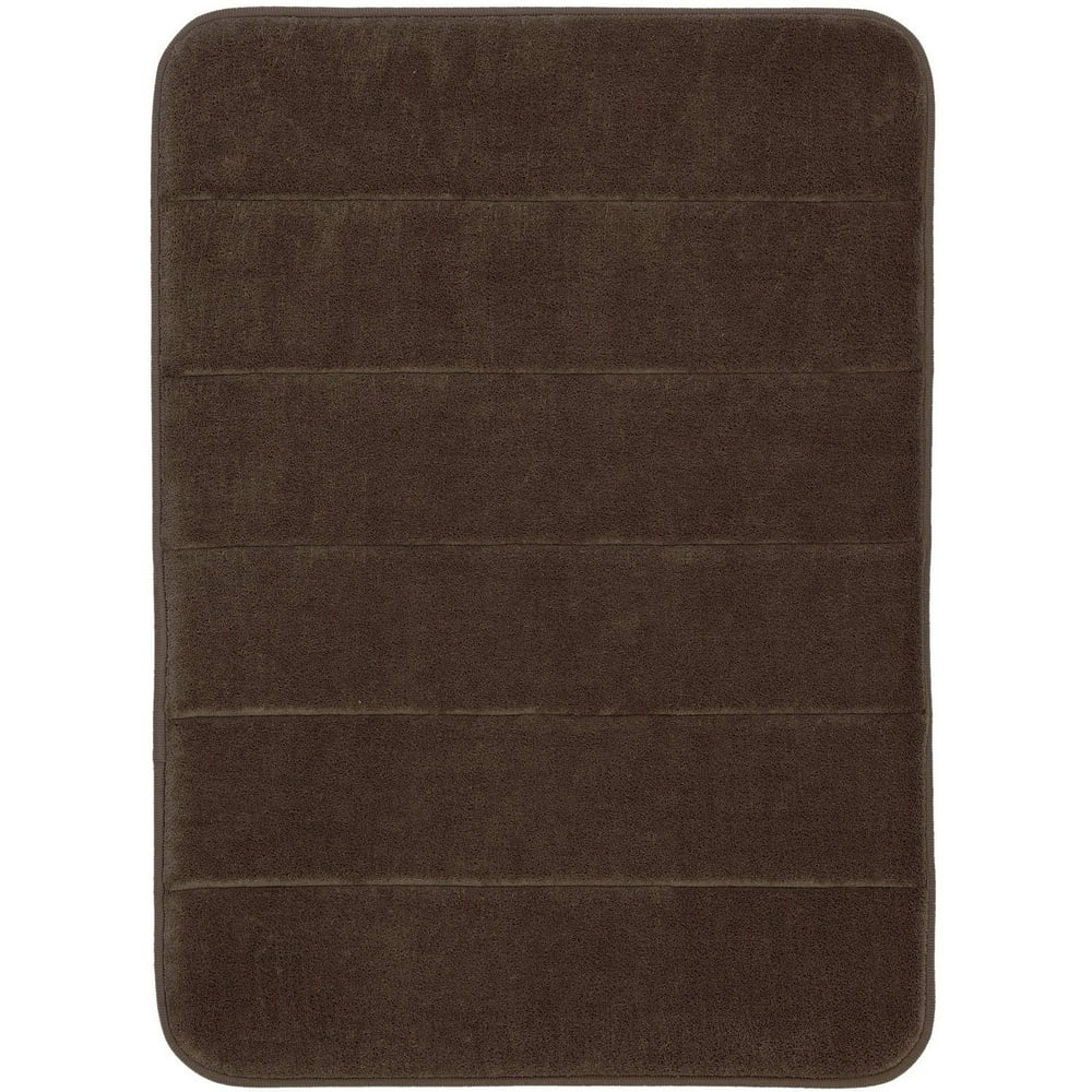 Mainstays Memory Foam Bath Mat, 17" X 24", Brown Basket