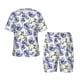 thumbnail image 1 of Balery Blue Flax Flowers Conjunto de Pijama Infantil de Manga Corta con Estampado – Ropa de Dormir de Algodón Suave-Small, 1 of 6