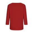 thumbnail image 4 of Jaunzuar 3/4 Length Sleeve Womens Tops Solid Color Crew Neck Summer Tops Casual Work Button Down Shirts XXL, 4 of 5