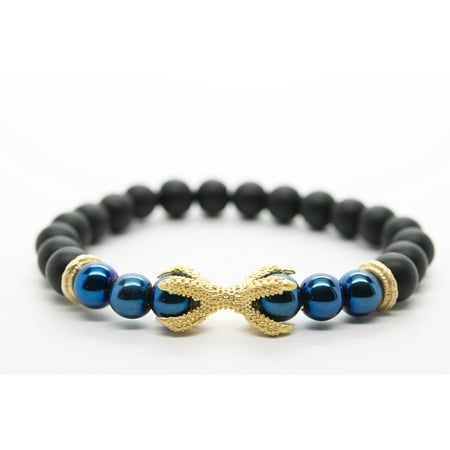 Balance Jewel (Wrist Beads Semiprecious Stone Bracelet - Real Onyx and Hematite Gemstones - for Chakra Healing and Balancing, fits Men and Women 7 inch - Adds Boho Charm to Any Outfit,)