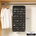 thumbnail image 1 of Wall-Mounted 80-Pocket Double-Sided Jewelry Organizer: Dustproof Non-Woven Fabric Storage Bag for Necklaces, Earrings & Accessories – Modern Minimalist Design for Bedroom/Wardrobe, Black, 1 of 6