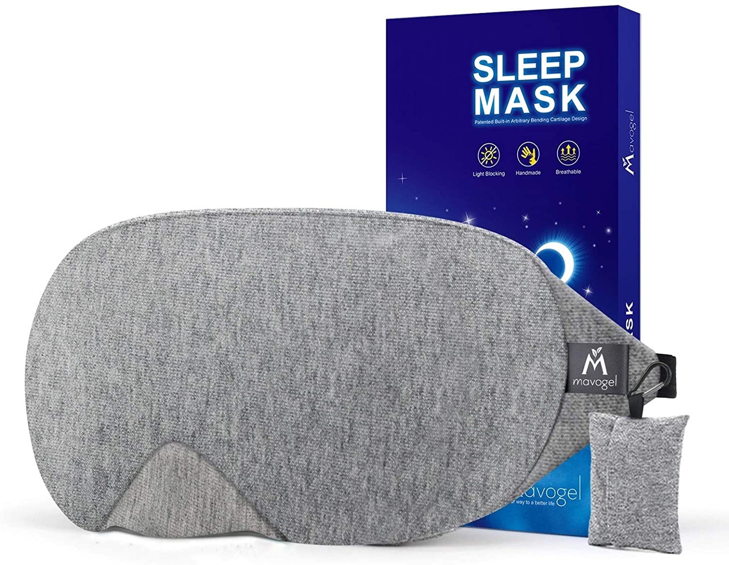 Mavogel Cotton Sleep Eye Mask, Soft and Comfortable  for Travel/Sleeping/Shift Work, Grey - image 1 of 6