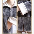 thumbnail image 2 of Men's Stand Collar Plush Robe, Winter Thicke Warm Fleece Soft Full Length Long Bathrobe Zip Up Coat with Pockets, 2 of 2