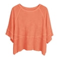 thumbnail image 5 of Oversized Tshirts for Women Non Slit Patched Color Bell Sleeve T Shirt Women's Summer Casual Crewneck Batwing Half Sleeve Tee Loose Basic Orange Summer Tops for Women, 5 of 9